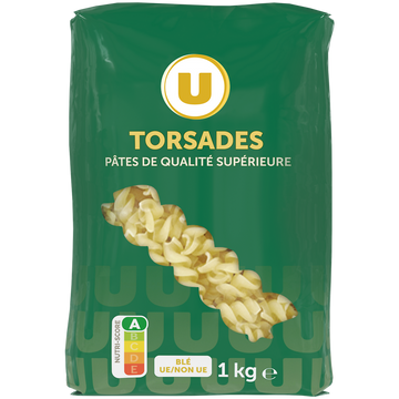 U Pates torsade qualité supérieure  paquet de 1kg