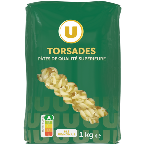 U Pates torsade qualité supérieure  paquet de 1kg