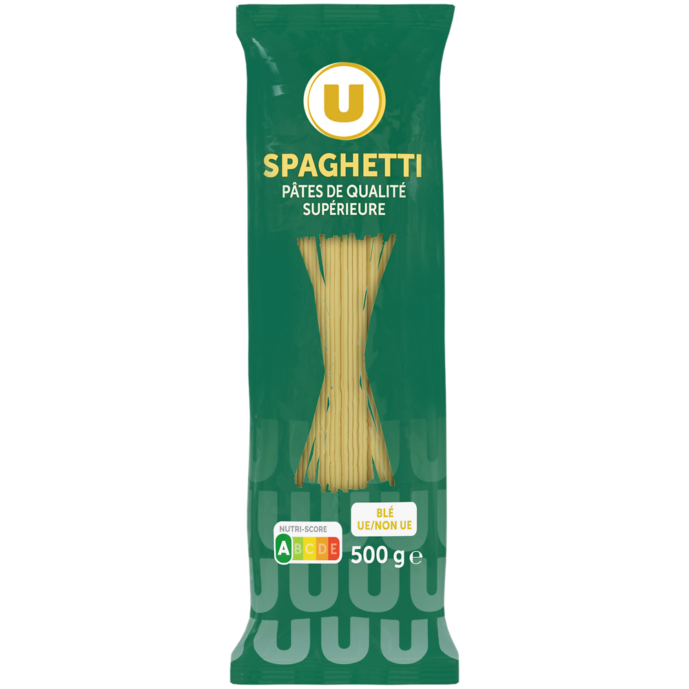 U Spaghetti qualité supérieure, paquet cello de 500g