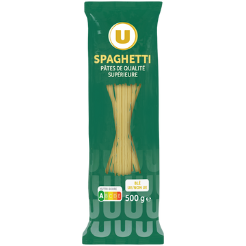 U Spaghetti qualité supérieure, paquet cello de 500g