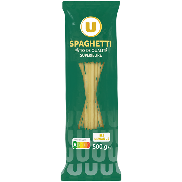 U Spaghetti qualité supérieure, paquet cello de 500g