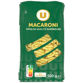 U Macaroni qualité supérieure, paquet cello de 500g