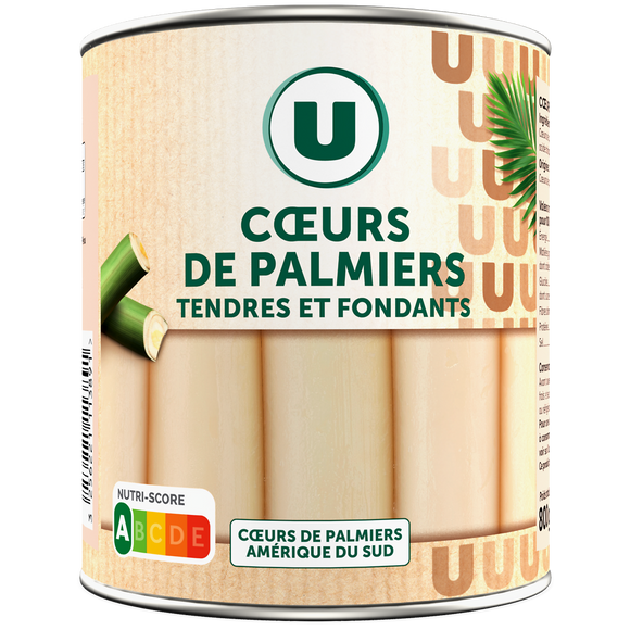 U Coeur palmier, boîte 4/4 500g poids net égoutté 500g