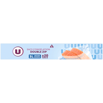 U Sacs congélation taille moyenne fermeture zip x20