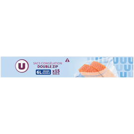 U Sacs congélation grande taille normés à fermeture zip NF  x15