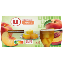 U Coupelles de fruits à la pêche x4 - 260g