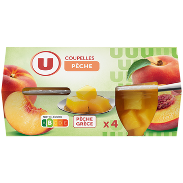 U Coupelles de fruits à la pêche  x4  -  260g