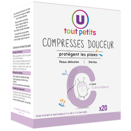 U TOUT PETITS Compresses douceur bébé 15cmx30cm - x20