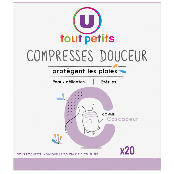 U TOUT PETITS Compresses douceur bébé 15cmx30cm - x20