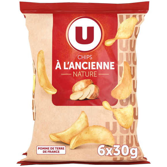 U Chips à l'ancienne nature 6 sachets de 30g