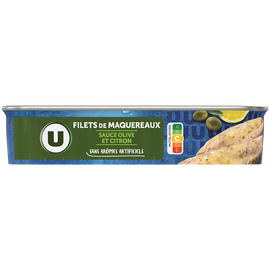 U Filets de maquereaux à la sauce olive et citron  boîte de 1/4, 169g