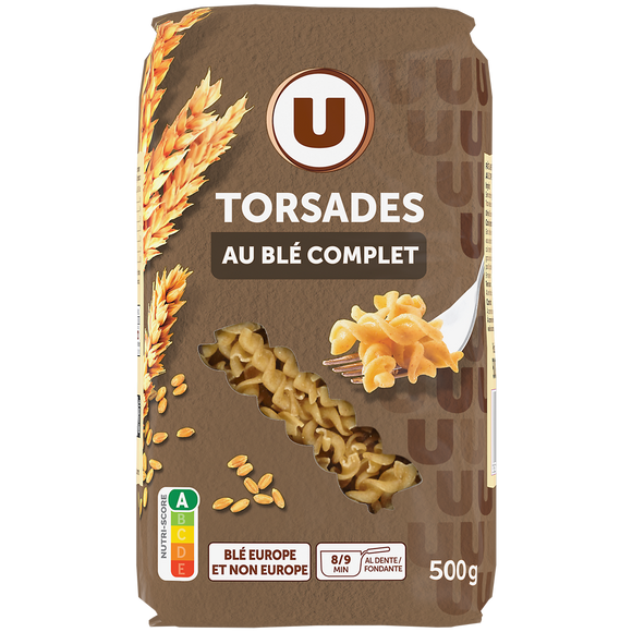 U Torsades au blé complet  sachet de 500g