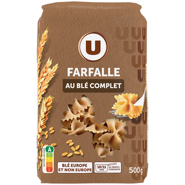 U Farfalle blé complet  sachet 500g