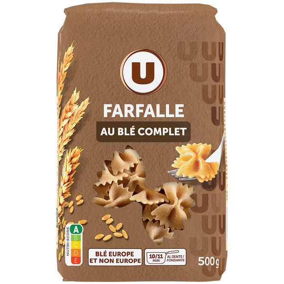 U Farfalle blé complet  sachet 500g