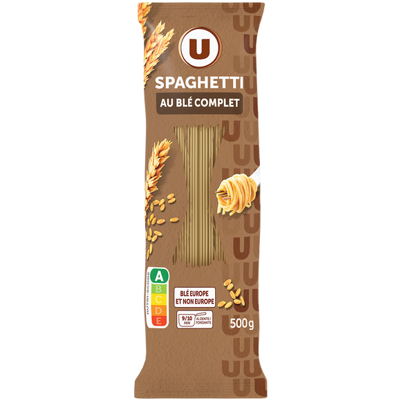 U Spaghetti au blé complet  sachet de 500g