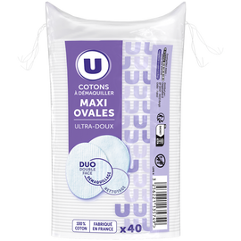U Disque à démaquiller maxi ovale  x40