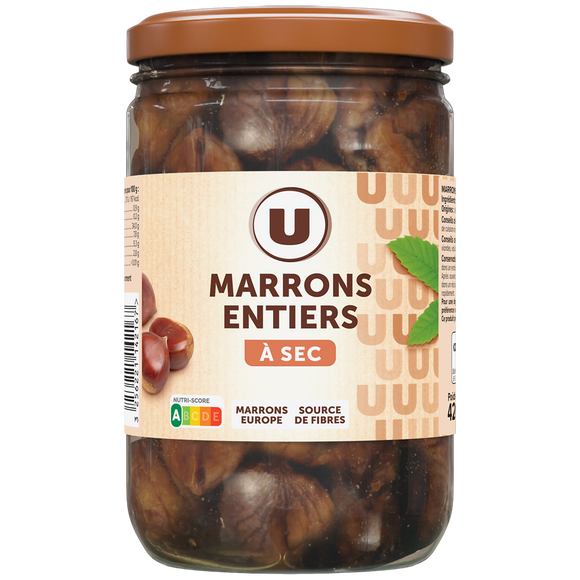 U Marrons entiers à sec - Bocal 420g