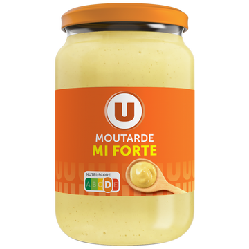 U Moutarde mi-forte  bocal atlas de 37cl, 350g