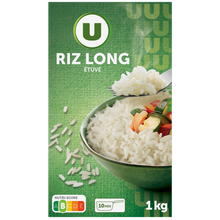 U Riz long grain étuvé 10 minutes, étui vrac de 1kg