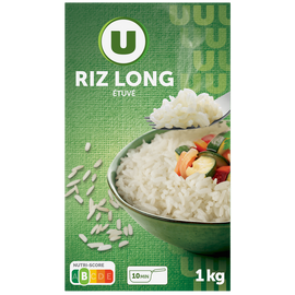 U Riz long grain étuvé 10 minutes  étui vrac de 1kg