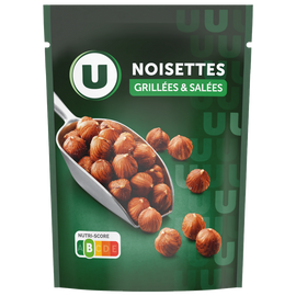 U Noisettes grillées salées  sachet de 100g