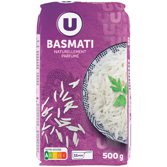 U Riz long basmati  paquet aluminisé de 500g
