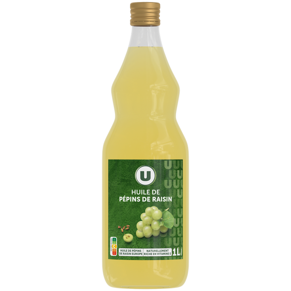 U Huile de pépins de raisin  bouteille de 1 litre