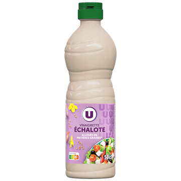 U Vinaigrette allégée en matières grasses à l'échalote  bouteille de 500ml