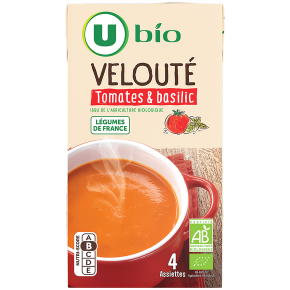 U BIO Soupe Velouté tomates et basilic 100cl