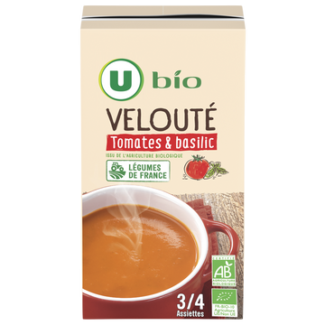 U BIO Soupe Velouté tomates et basilic  100cl