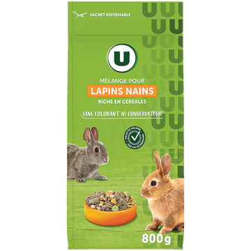 U Mélange pour lapins nains aux céréales 800g