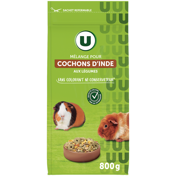 U Mélange pour cochon d'Inde aux légumes paquet de 800g