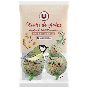 U Boules de graisse pour oiseux de la nature  x6  -  540g