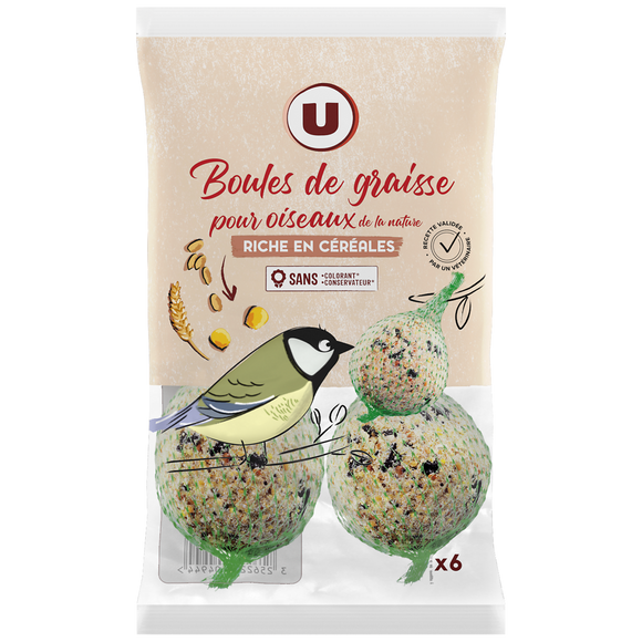 U Boules de graisse pour oiseux de la nature  x6  -  540g
