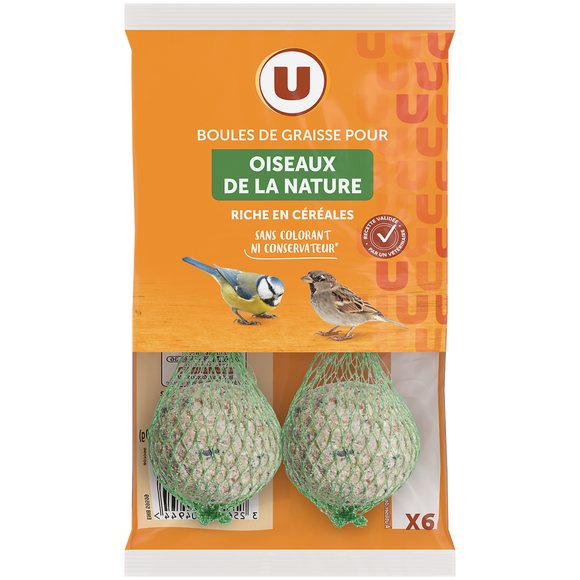 U Boules de graisse pour oiseaux de la nature x6 - 540g