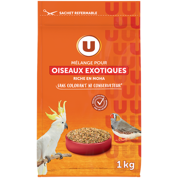 U Mélange pour oiseaux exotiques au moha paquet de 1kg