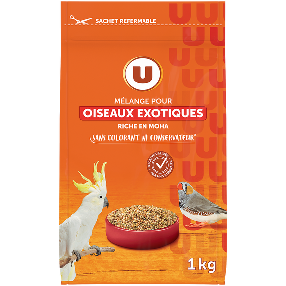 U Mélange pour oiseaux exotiques au moha paquet de 1kg