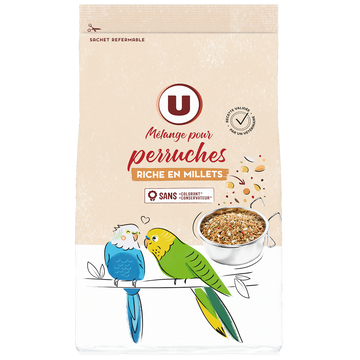 U Mélange pour perruches au millet  paquet de 1kg
