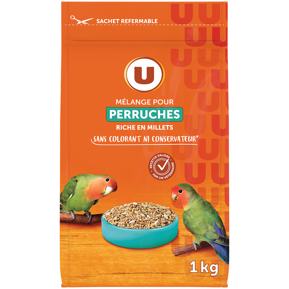 U Mélange pour perruches au millet paquet de 1kg