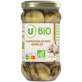 U BIO Champignons de Paris émincés - Bocal 280g
