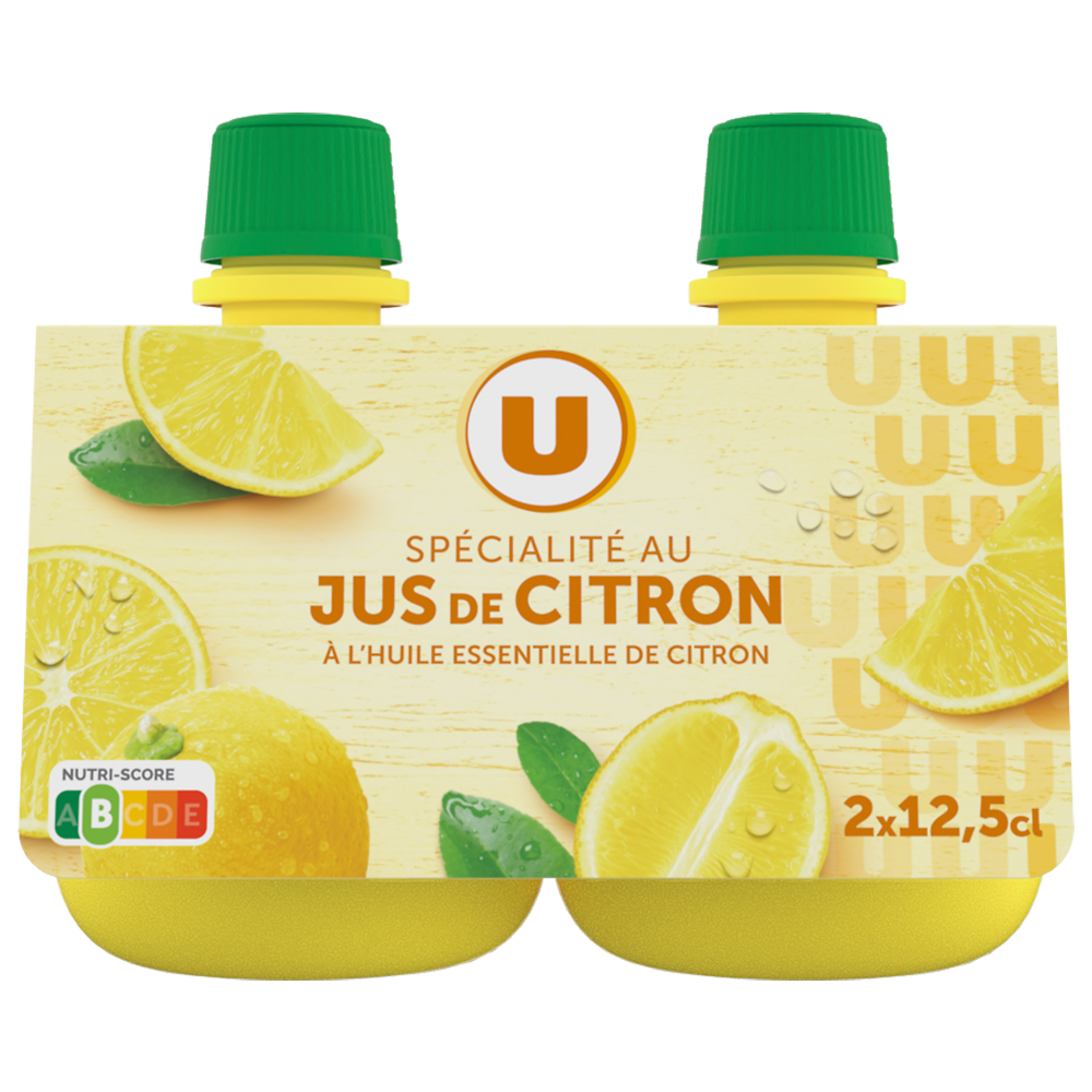 U Jus de citron jaune  2x12,5cl
