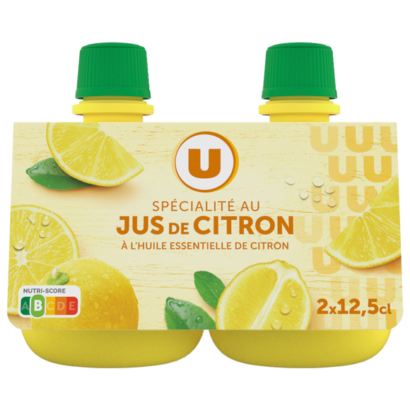 U Jus de citron jaune  2x12,5cl