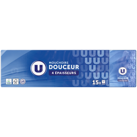 U Mouchoirs 4 plis étuis compacts  15 paquets de 9 mouchoirs