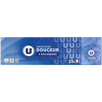 U Mouchoirs 4 plis étuis compacts  15 paquets de 9 mouchoirs