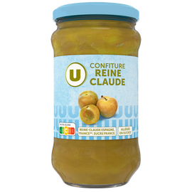 U Confiture de reines Claude allégée  bocal de 335g