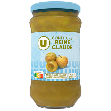 U Confiture de reines Claude allégée  bocal de 335g