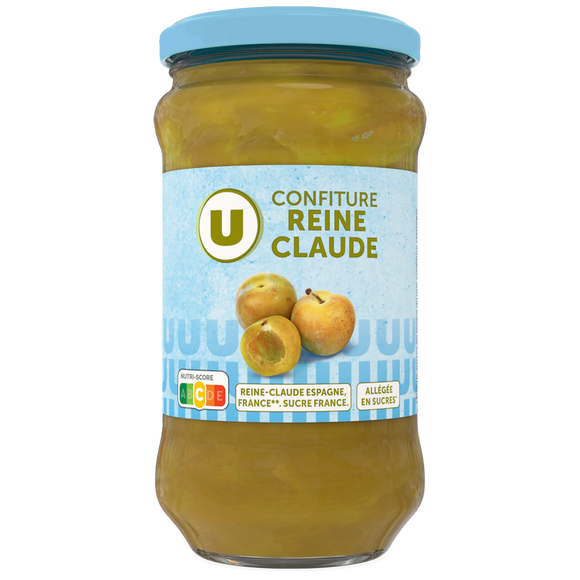 U Confiture de reines Claude allégée  bocal de 335g
