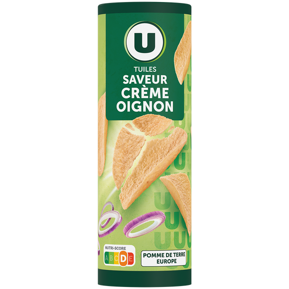 U Tuiles goût crème et oignon  boîte  de 170g