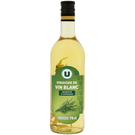 U Vinaigre de Vin Blanc aromatisé à l'éstragon 6°  bouteille de 75cl