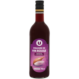 U Vinaigre de vin rouge aromatisé à l'échalote 6°  bouteille en verrede75cl